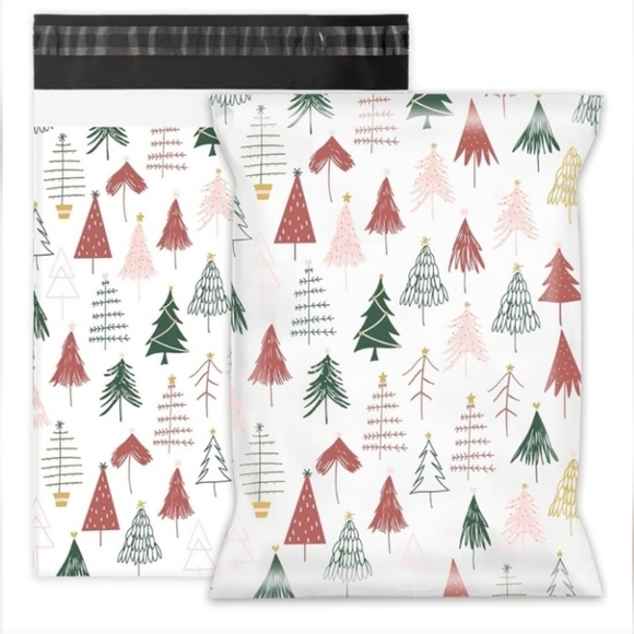 Holiday Tree Design Shipping Bags  Red, Green, Black, White Christmas Xmas 10 - Picture 1 of 11